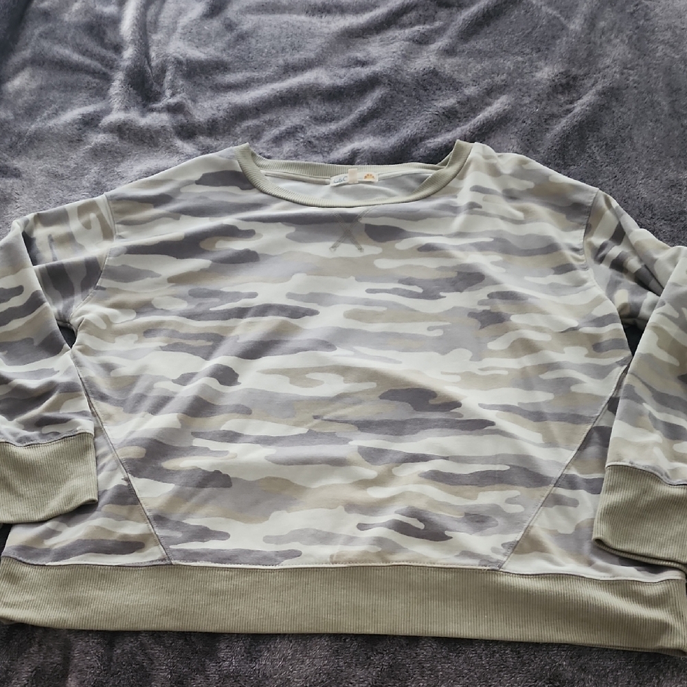 Women's C&C California Olive Green Camo Long Sleeve Shirt